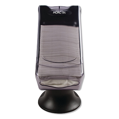 Morcon Tissue Valay Tower Napkin Dispenser, 8 x 17.25 x 13, Transparent Black (NT555)