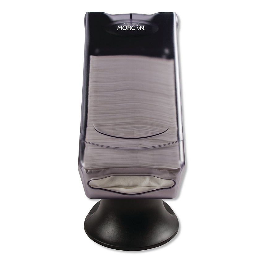 Morcon Tissue Valay Tower Napkin Dispenser, 8 x 17.25 x 13, Transparent Black (NT555)