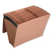 AbilityOne 7530016819290 SKILCRAFT Expanding File with Flap, Jan-Dec, 9" Expansion, 12 Sections, 1/3-Cut Tabs, Letter Size, Brown (6819894)