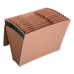 AbilityOne 7530016819290, SKILCRAFT Expanding File with Flap, Jan-Dec, 9" Expansion, 12 Sections, 1/3-Cut Tabs, Letter Size, Brown (NSN6819894)
