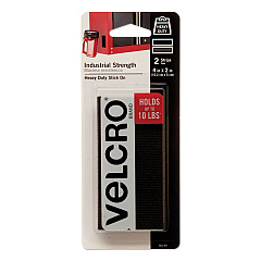 Velcro Industrial-Strength Heavy-Duty Fasteners, 2" x 4", Black, 2/Pack (VEK90199)