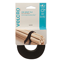 Velcro ONE-WRAP Pre-Cut Standard Ties, 0.75" x 12", Black (VEK90340)