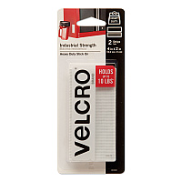 Velcro Industrial-Strength Heavy-Duty Fasteners, 2" x 4", White, 2/Pack (VEK90200)