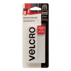 Velcro Industrial-Strength Heavy-Duty Fasteners, 2" x 4", White, 2/Pack (90200)