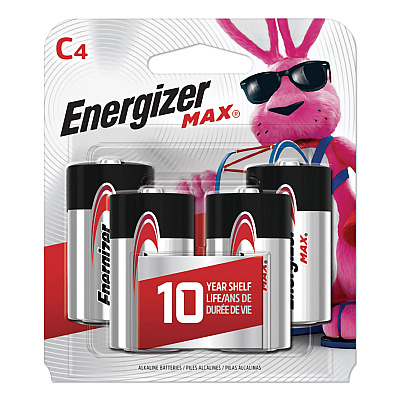 Energizer MAX Alkaline C Batteries, 1.5 V, 4/Pack (EVEE93BP4)