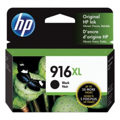 HP 916XL, (3YL66AN#140) High-Yield Black Original Ink Cartridge