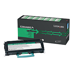 Lexmark E260A80G Toner, 3,500 Page-Yield, Black