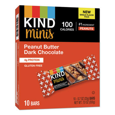 KIND Minis, Peanut Butter Dark Chocolate, 0.7 oz, 10/Pack (27961)