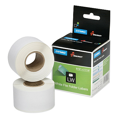 AbilityOne 7530016579756, SKILCRAFT Dymo LabelWriter Thermal Labels, File Folder Label, 0.56" x 3.43", Black on White