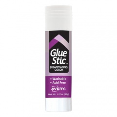 Avery Permanent Glue Stic, 1.27 oz, Applies Purple, Dries Clear (00226)