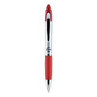 Zebra Z-Grip MAX Ballpoint Pen, Retractable, Medium 1 mm, Red Ink, Silver/Red Barrel, 12/Pack (ZEB22430)