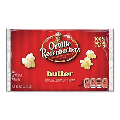 Orville Redenbacher's Gourmet Microwave Popcorn, Butter, 3.29 oz Bag, 36/Carton (GOV48060)