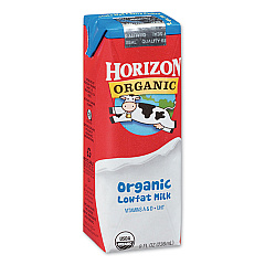Horizon Organic Low Fat Milk, 1% Plain, 8 oz, 18/Carton (HZD061223)