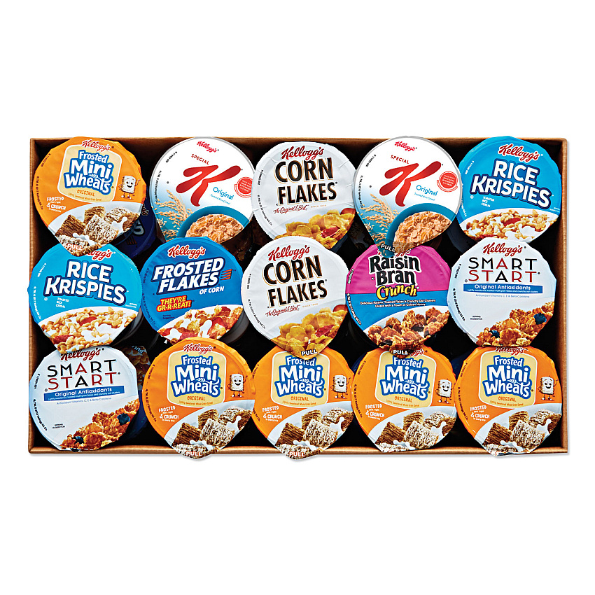 Kellogg's Breakfast Cereal - Single Serve, Classic Assortment, 2.1 oz Cup, 60/Carton (KEB12609)