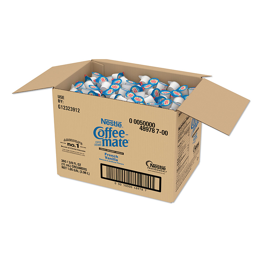 Coffee-mate Liquid Coffee Creamer, French Vanilla, 0.38 oz Mini Cups, 360 Cups/Carton (NES48978)