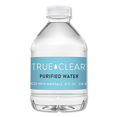 True Clear Purified Bottled Water, 8 oz Bottle, 24 Bottles/Carton (TCL8OZ24CT)