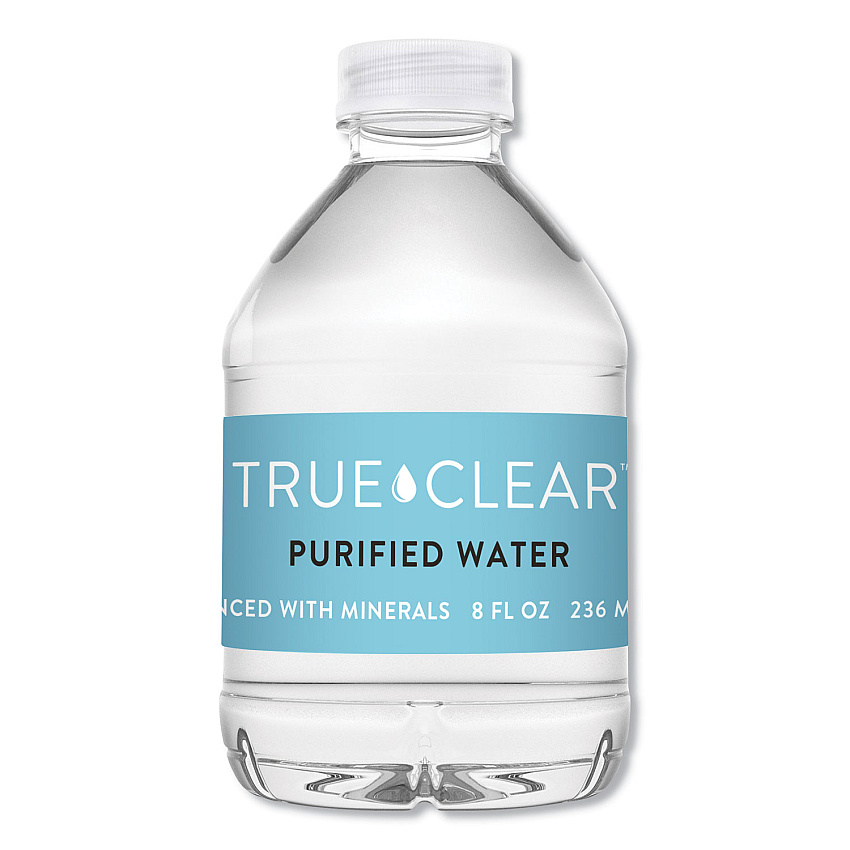 True Clear Purified Bottled Water, 8 oz Bottle, 24 Bottles/Carton (TCL8OZ24CT)