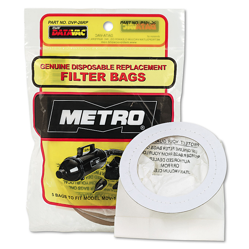 DataVac Replacement Bags for Handheld Steel Vacuum/Blower, 5/Pack (MEVDVP26RP)