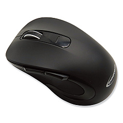 Innovera Mid-Size Wireless Optical Mouse with Micro USB, 2.4 GHz Frequency/26 ft Wireless Range, Right Hand Use, Black (IVR61500)