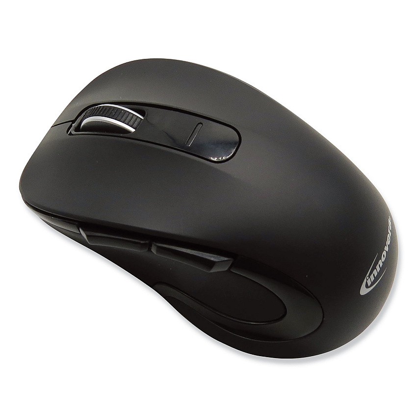 Innovera Mid-Size Wireless Optical Mouse with Micro USB, 2.4 GHz Frequency/26 ft Wireless Range, Right Hand Use, Black (IVR61500)