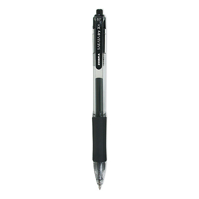 Zebra Sarasa Dry Gel X20 Gel Pen, Retractable, Medium 0.7 mm, Black Ink, Clear/Black Barrel, 36/Pack (ZEB46136)