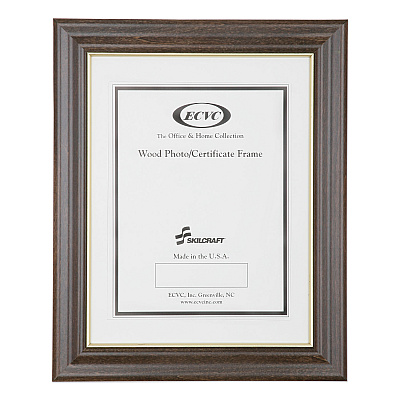 AbilityOne 7105012820630, SKILCRAFT Style C Photo Frame, Wood, 8 x 10, Walnut Stain