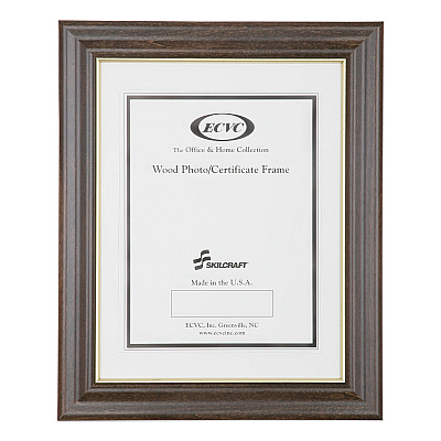 AbilityOne 7105012820631, SKILCRAFT Style C Photo Frame, Wood, 8.5 x 11, Walnut Stain
