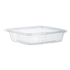 Dart ClearPac SafeSeal Tamper-Resistant/Evident Containers, Flat Lid, 35 oz, 7.9 x 8.8 x 1.8, Clear, Plastic, 100/Bag, 2 Bags/CT (DCCCH35DEF)