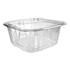 Dart ClearPac SafeSeal Tamper-Resistant/Evident Containers, Flat Lid, 64 oz, 8.1 x 7.8 x 3.3, Clear, Plastic, 100/Bag, 2 Bags/CT (DCCCH64DEF)