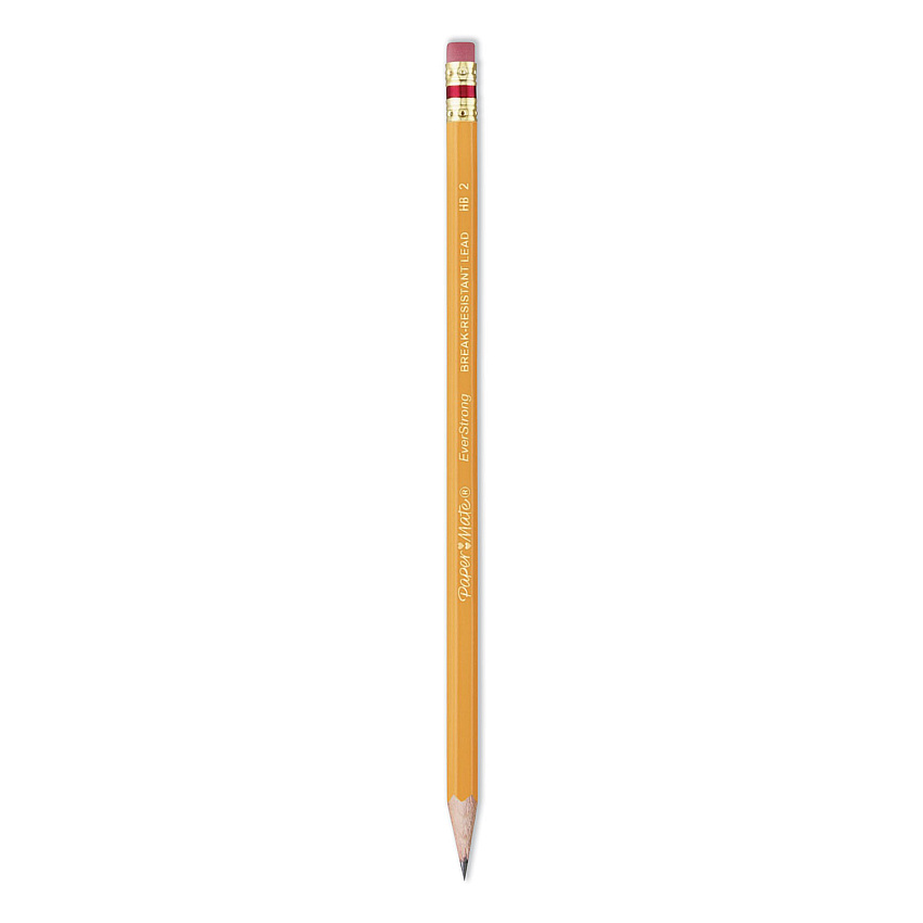 Paper Mate EverStrong #2 Pencils, HB (#2), Black Lead, Gold Barrel, Dozen (PAP2065456)