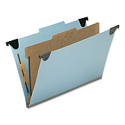 AbilityOne 7530016216200, SKILCRAFT Hanging Classification Folders, Legal Size, 1 Divider, 2/5-Cut Exterior Tabs, Light Blue, 10/Box