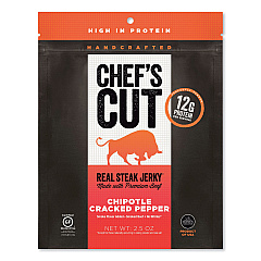 Chef's Cut Real Steak Jerky, Chipolte Cracked Pepper, 2.5 oz Bag (CHUCCR00501)