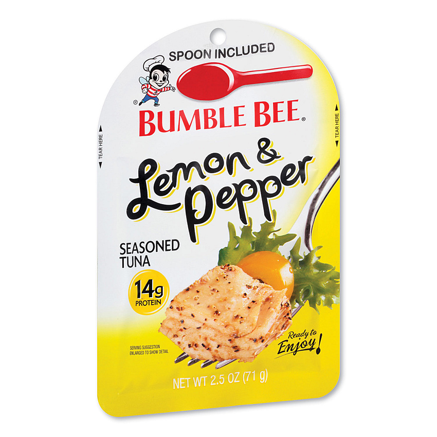 Bumble Bee Ready to Enjoy Seasoned Tuna, Lemon and Pepper, 2.5 oz Pouch, 12/Carton (BBYKAR24064)