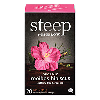 Bigelow Steep Tea, Rooibos Hibiscus Herbal Tea, 0.08 oz Tea Bag, 20/Box (BTCRCB17713)