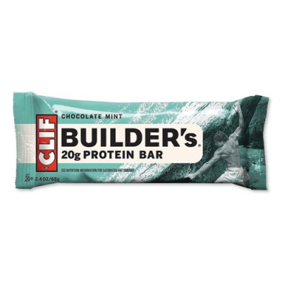 CLIF Bar Builders Protein Bar, Chocolate Mint, 2.4 oz Bar, 12 Bars/Box (CCC160044)