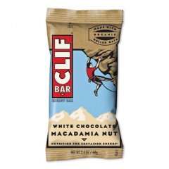 CLIF Bar Energy Bar, White Chocolate Macadamia Nut, 2.4 oz Bar, 12 Bars/Box (CCC161009)