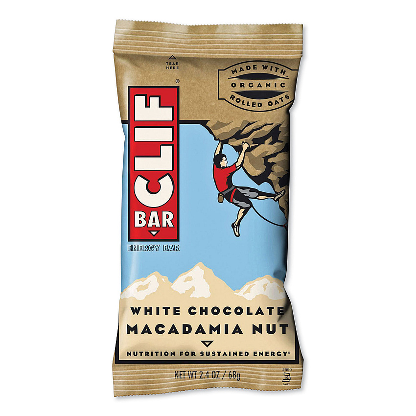 CLIF Bar Energy Bar, White Chocolate Macadamia Nut, 2.4 oz Bar, 12 Bars/Box (CBCCCC161009)