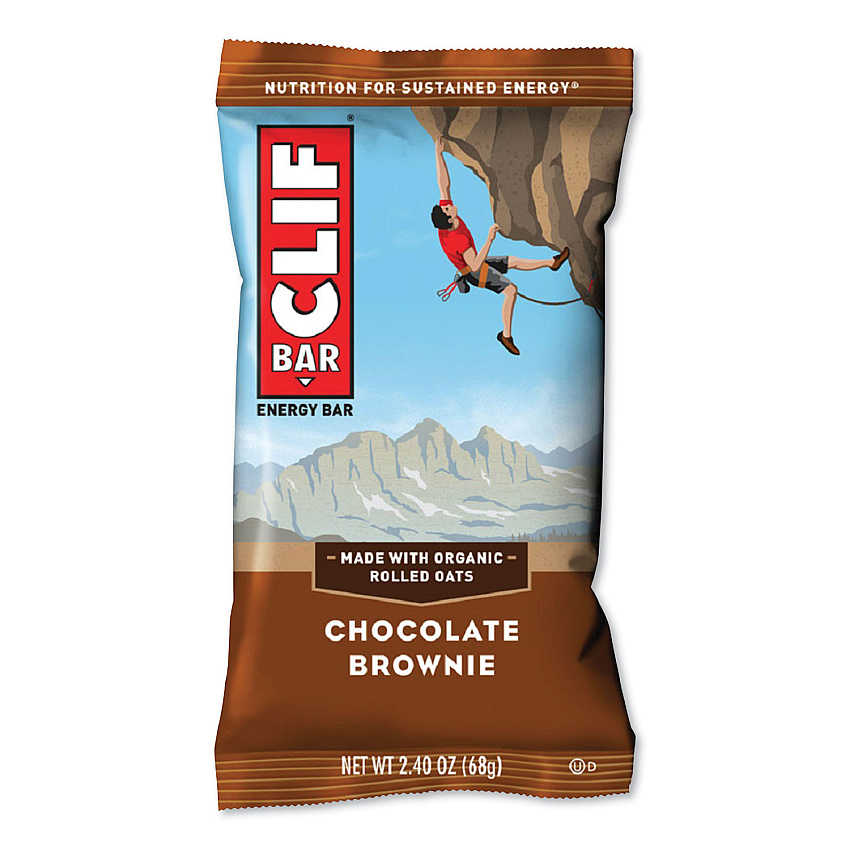 CLIF Bar Energy Bar, Chocolate Brownie, 2.4 oz Bar, 12 Bars/Box (CBCCCC50180)