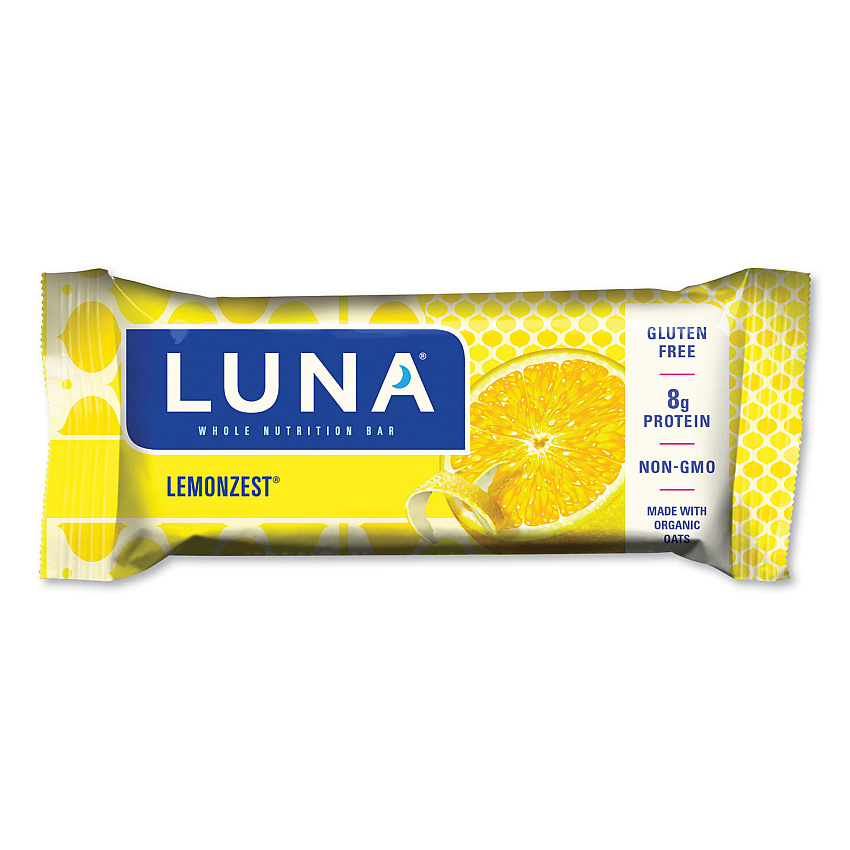 LUNA Bar Whole Nutrition Bar, Lemon Zest, 1.69 oz Bar, 15 Bars/Box (CBCCCC210004)