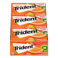 Trident Sugar-Free Gum, Tropical Twist, 14 Sticks/Pack, 12 Packs/Box (CDBMOZ01110)