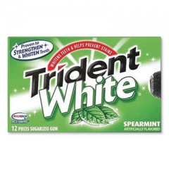Trident Sugar-Free Gum, White Spearmint, 16 Sticks/Pack, 9 Packs/Box (AMC67610)