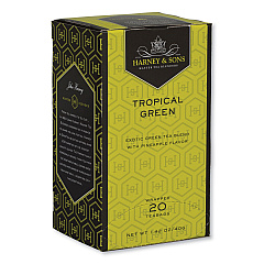 Harney & Sons Premium Tea, Tropical Green Tea, Individually Wrapped Tea Bags, 20/Box (HEYHSF30640)