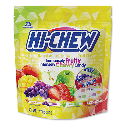 Hi-Chew Fruit Chews, Original Stand Up Pouch, 12.7 oz, 6/Carton (HIE00837)