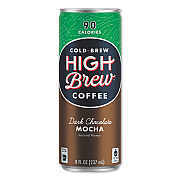 HIGH Brew Coffee Cold Brew Coffee + Protein, Dark Chocolate Mocha, 8 oz Can, 12/Pack (HIH00503)