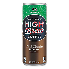 HIGH Brew Coffee Cold Brew Coffee + Protein, Dark Chocolate Mocha, 8 oz Can, 12/Pack (HIH00503)