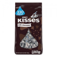 Hershey's KISSES, Milk Chocolate, Silver Wrappers, 56 oz Bag (12295)