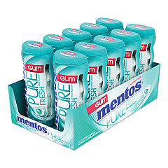 Mentos Pure Fresh Sugar-Free Gum, Wintergreen, 15 Pieces/pack, 10 Packs/box (MENVAM1463621)