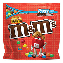 M&amp;M's Chocolate Candies, Peanut Butter, 38 oz Resealable Bag (MNM55085)