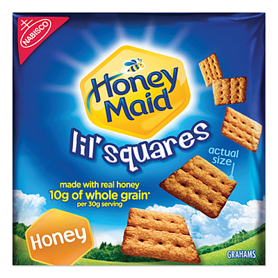 Nabisco Honey Maid Lil' Squares Graham Crackers, Honey, 1.06 oz Bag, 72/Carton (NFG001932000166)
