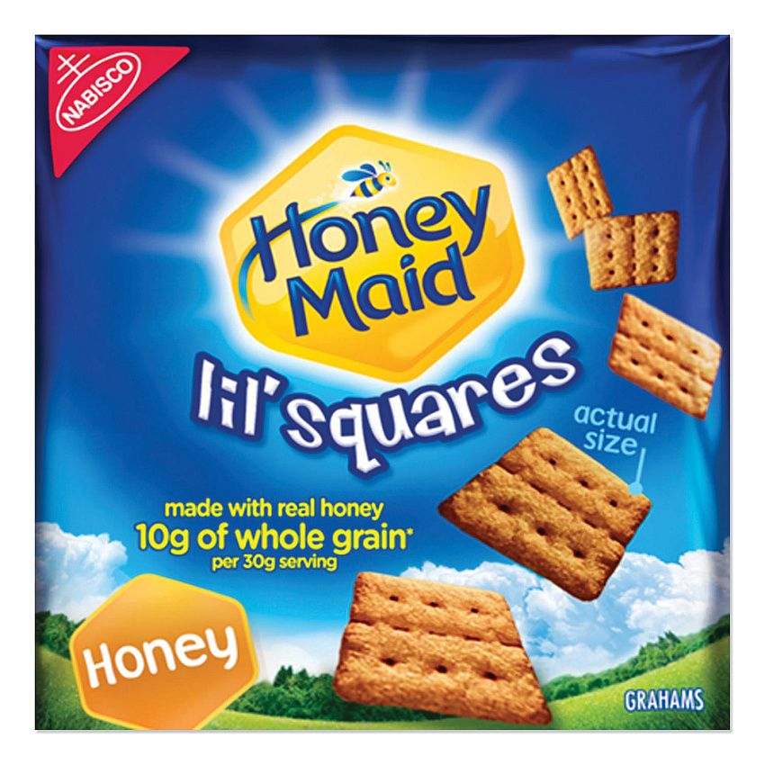 Nabisco Honey Maid Lil' Squares Graham Crackers, Honey, 1.06 oz Bag, 72/Carton (NFG001932000166)